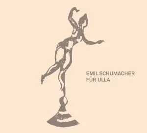 Katalog-Cover mit beige-weißem Einband, grauer Typografie und einer grauen Silhouette von einer tanzenden Frau